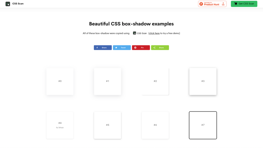 CSS Box Shadow Examples