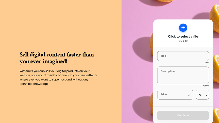 fruits: your one-click-shop for digital products