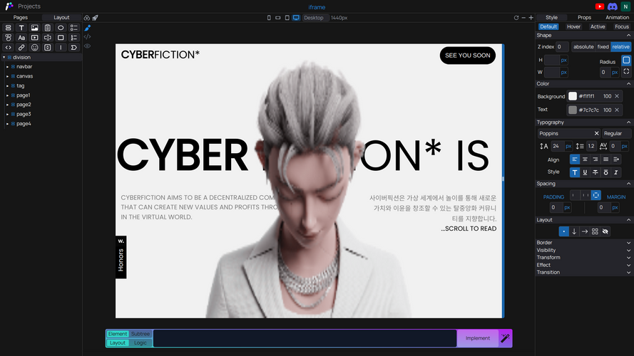 Palet: website builder