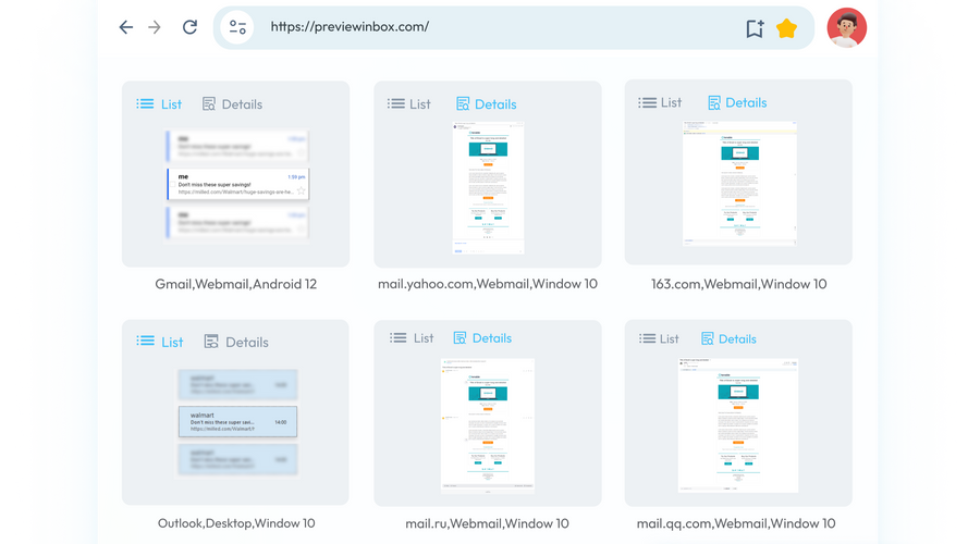 Email Inbox Preview