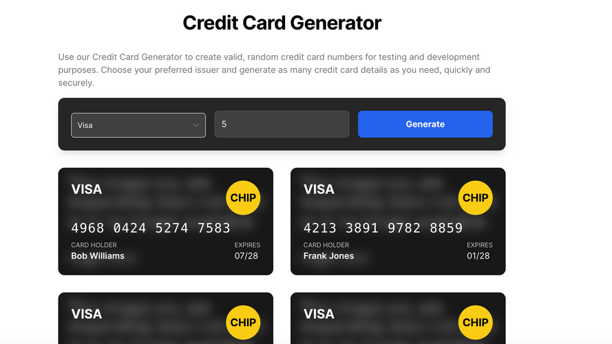 Credit Card Generator