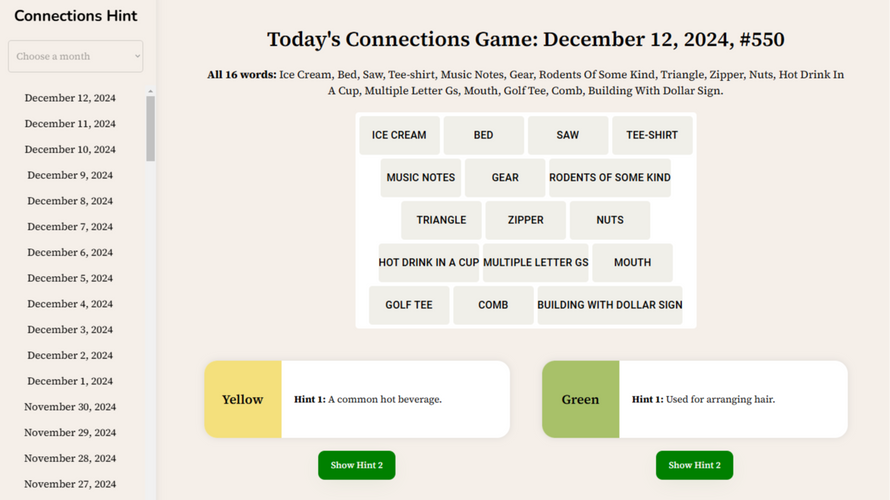 Connections Hint