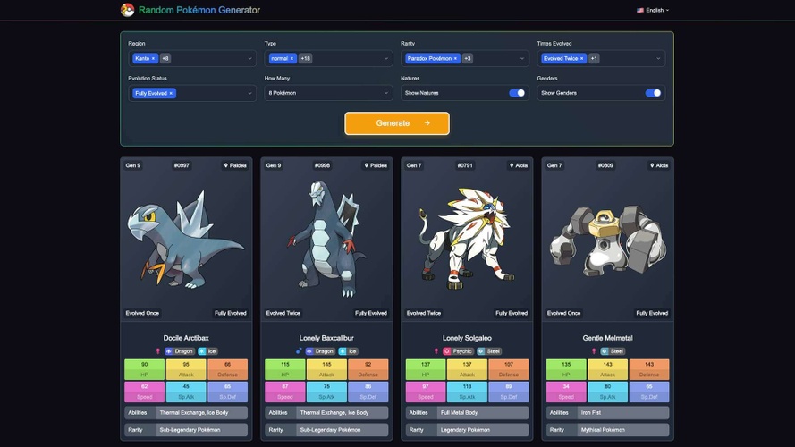 Random Pokemon Generator