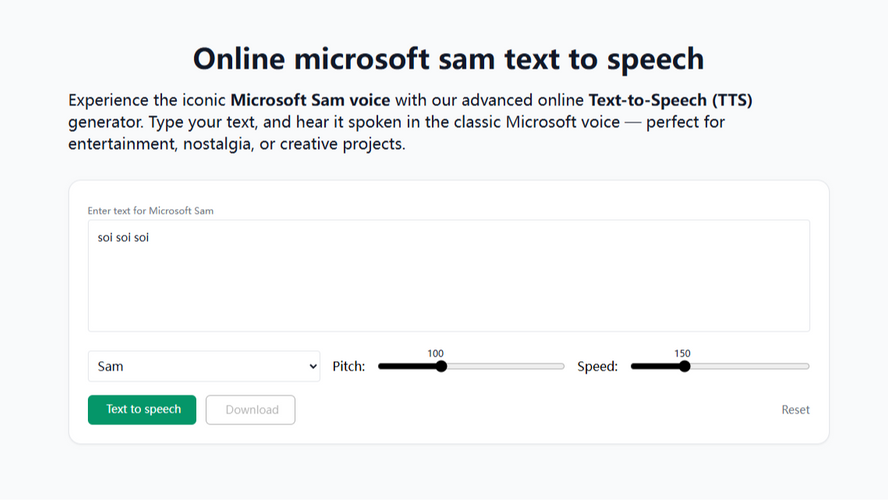 Microsoft Sam TTS