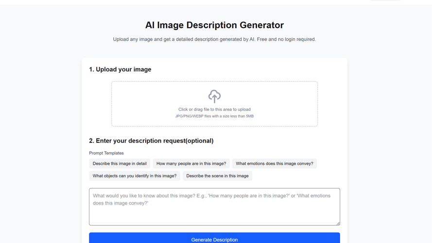AI Image Describer