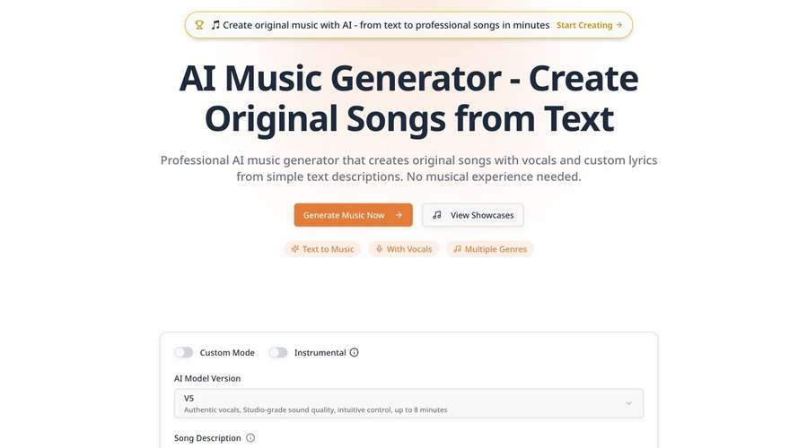 AI Music Generator - Create Songs from Text with AI