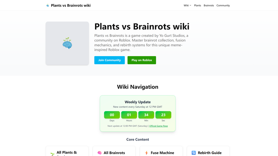 Plants vs Brainrots wiki