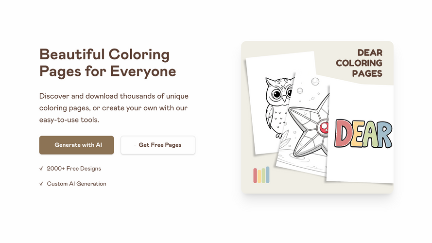 Dear Coloring Pages