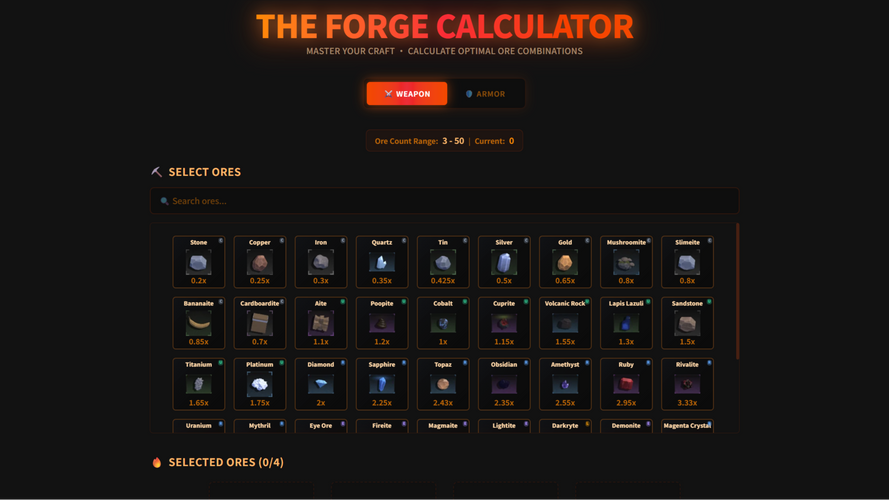 The Forge Calculator