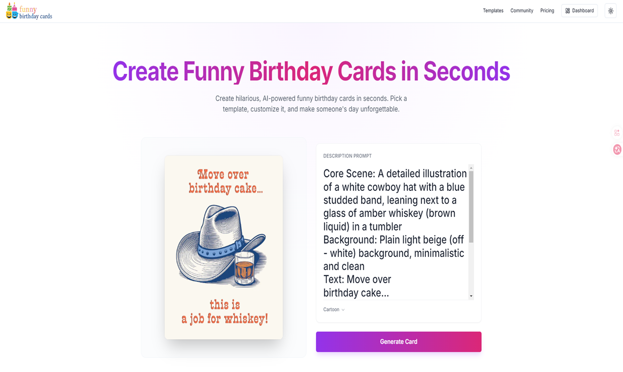 AI birthday card generator