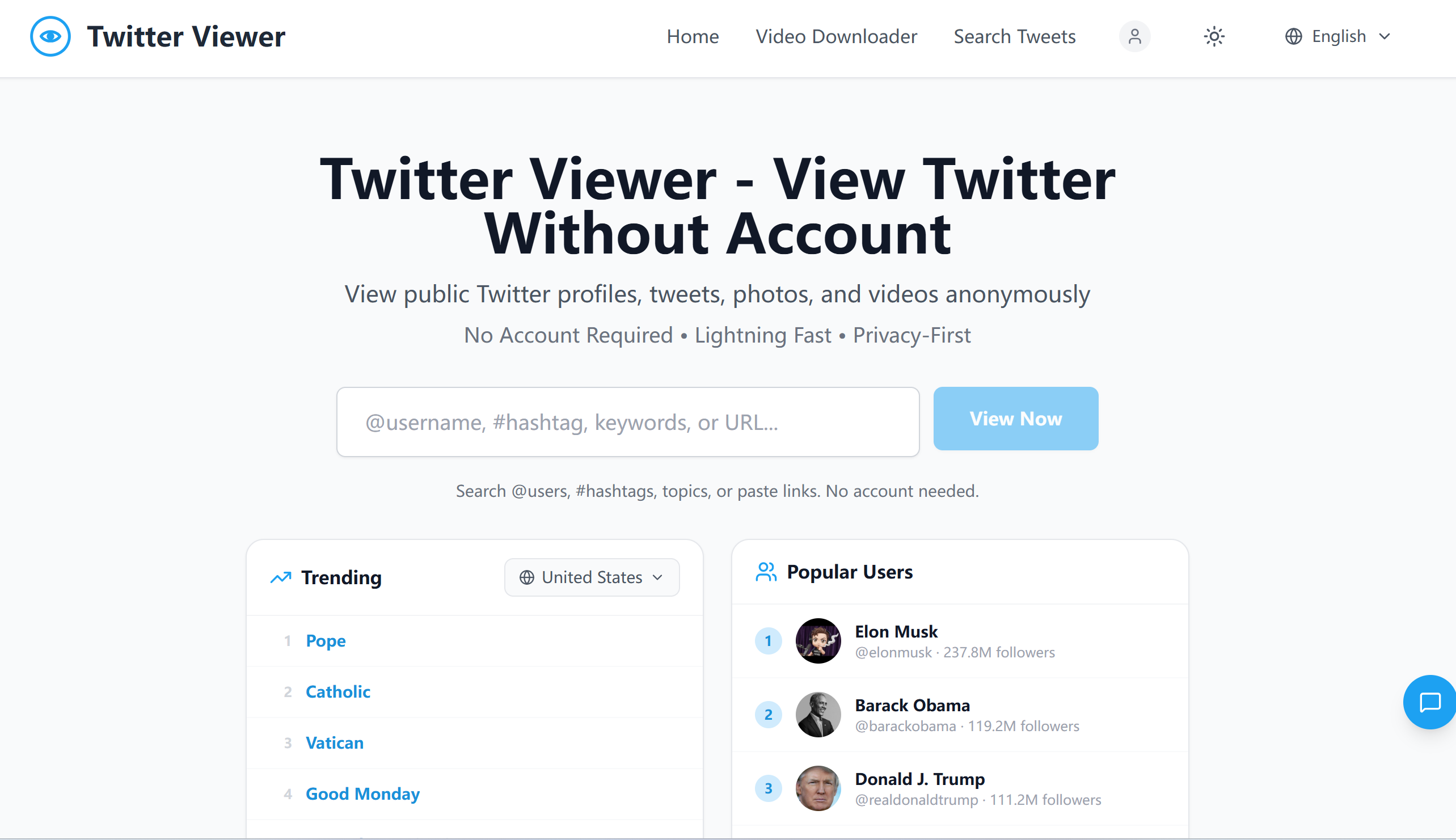 Twitter Web Viewer