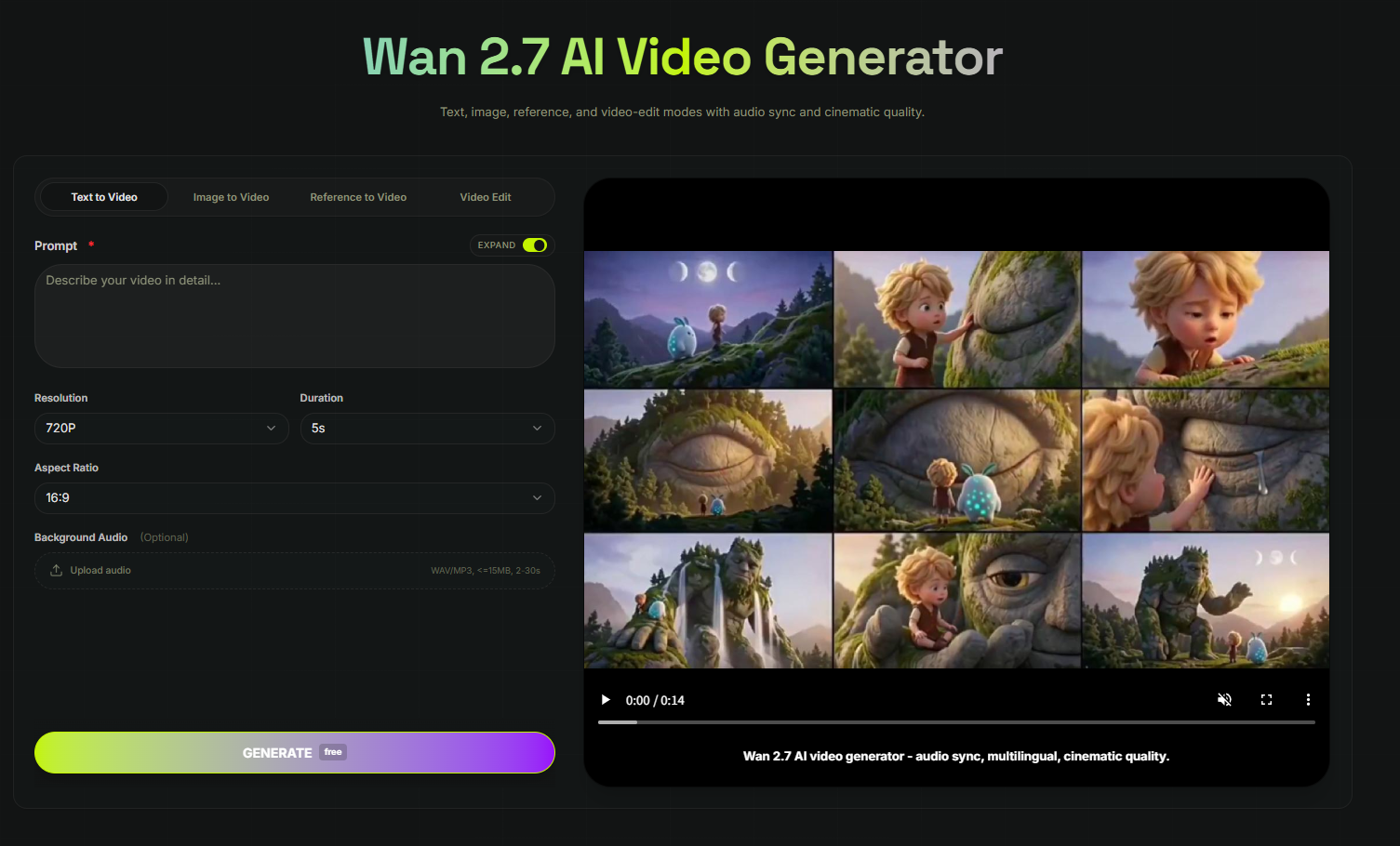 XMK-Wan 2.7 AI Video Generator