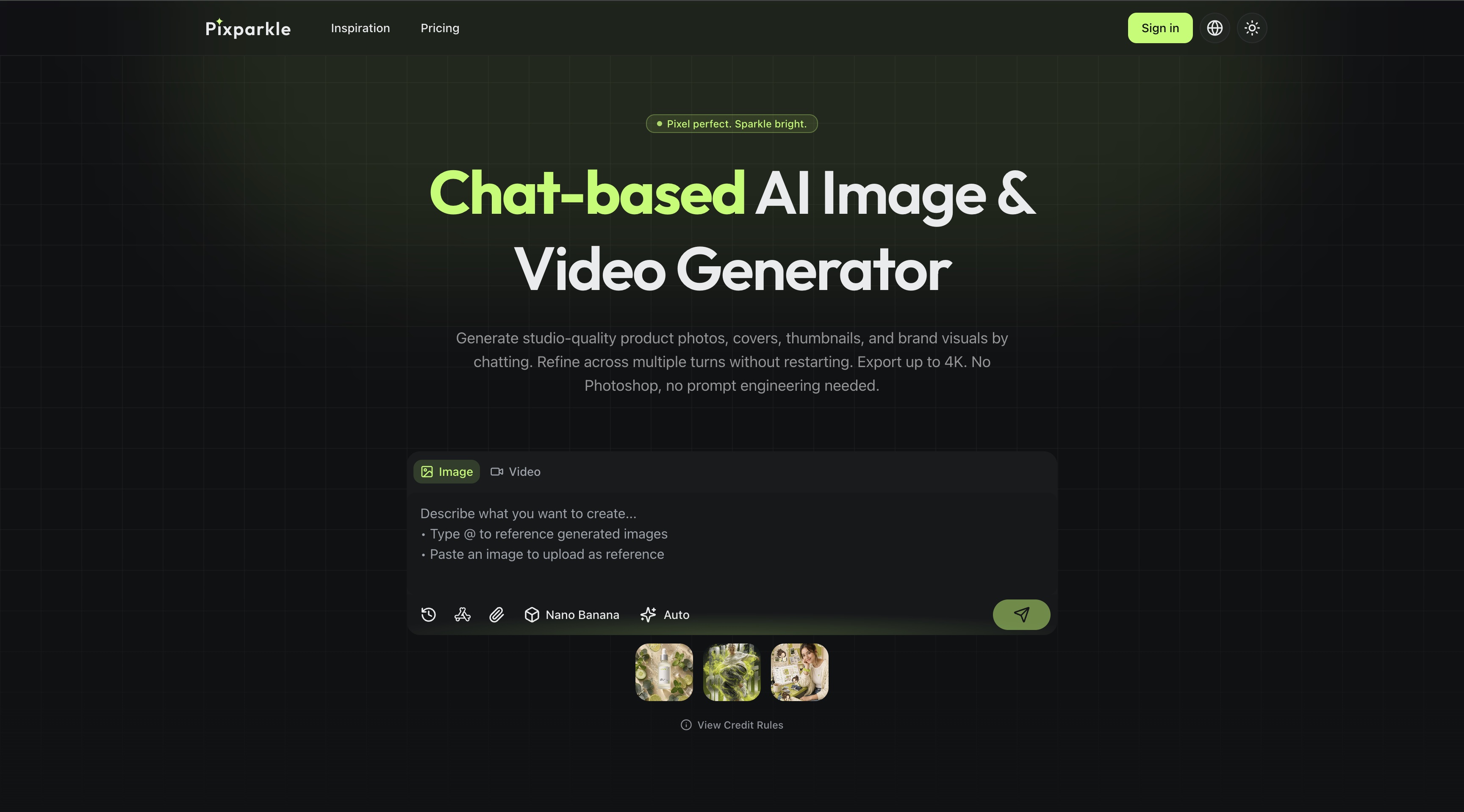 Pixparkle - Chat-based AI Image Generato