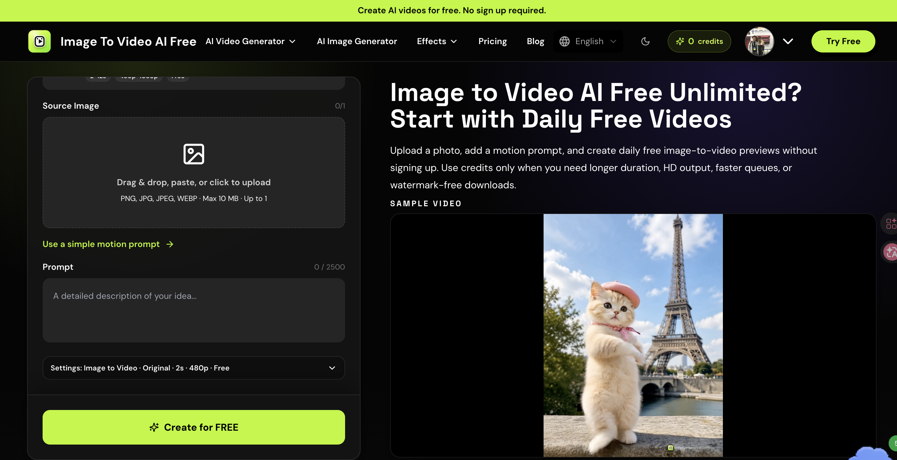 Image To Video AI Free Unlimited