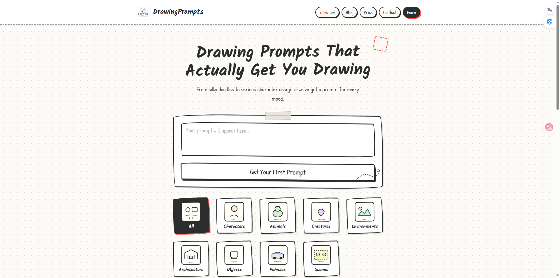 ai drawing prompts generator