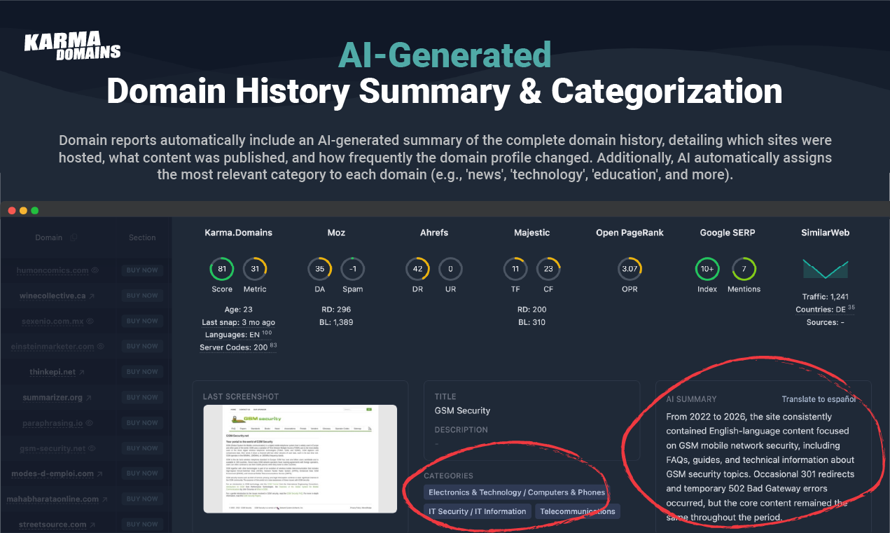 Karma.Domains: AI Search 7M+ Domains