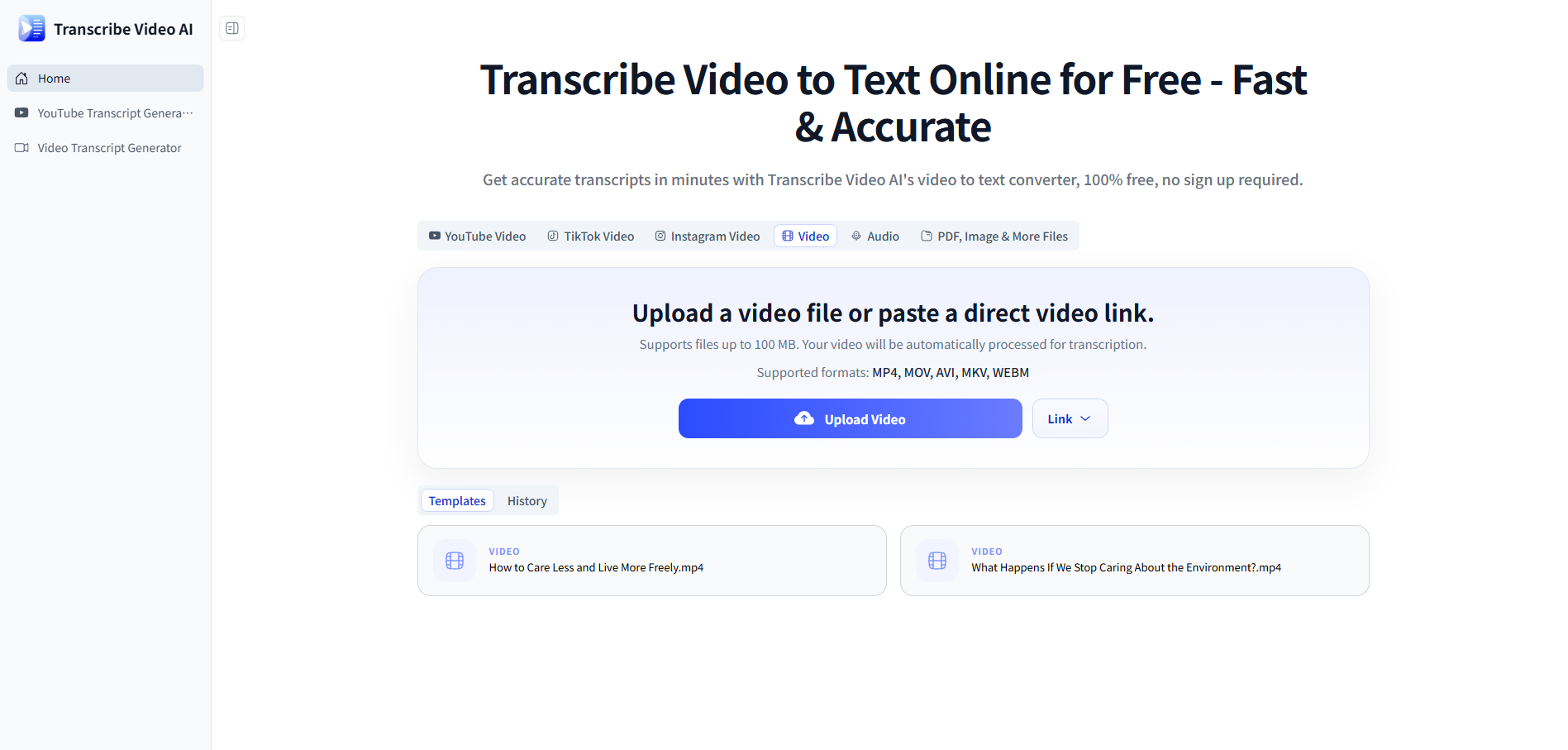Transcribe Video AI