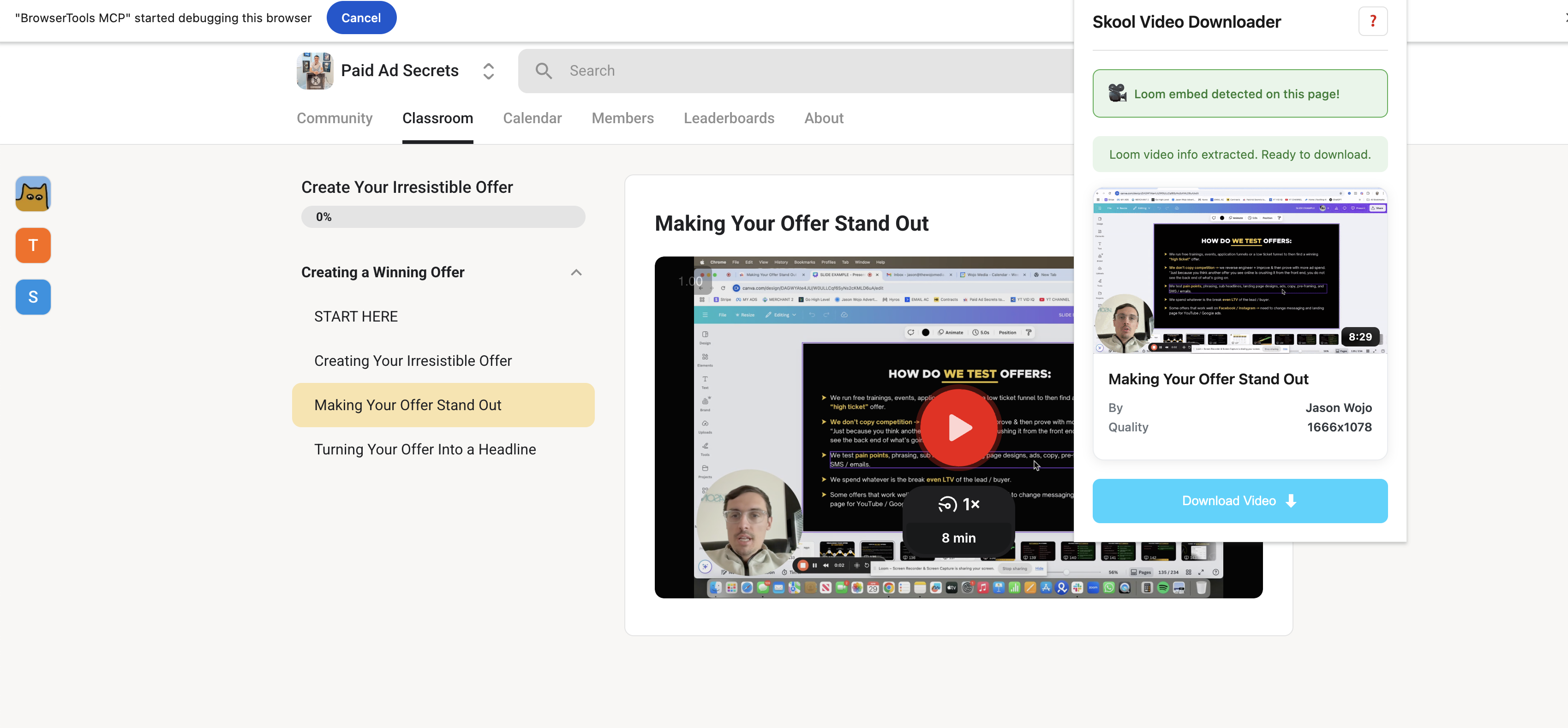 Skool Video Downloader