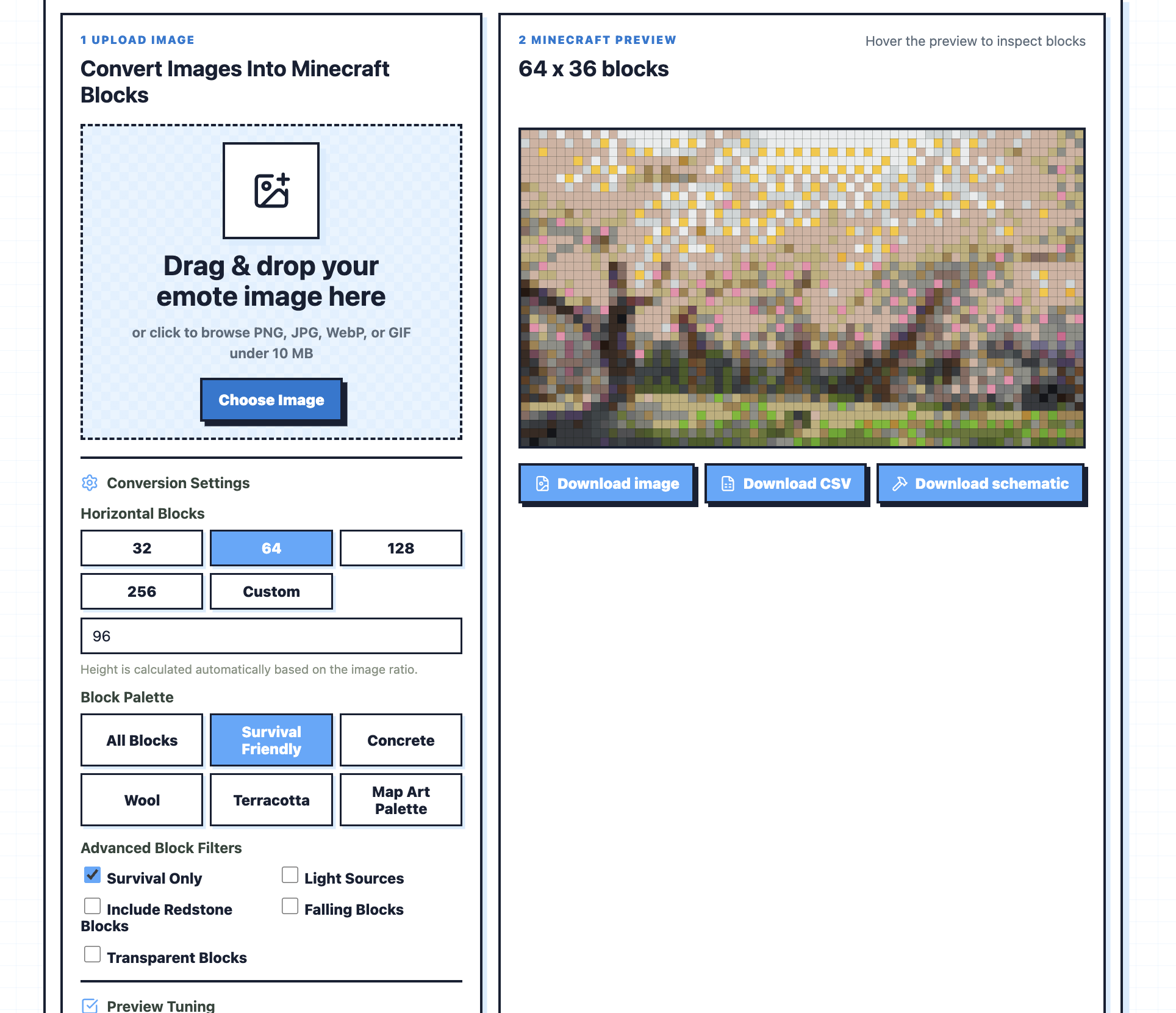 Minecraft Pixel Art Generator