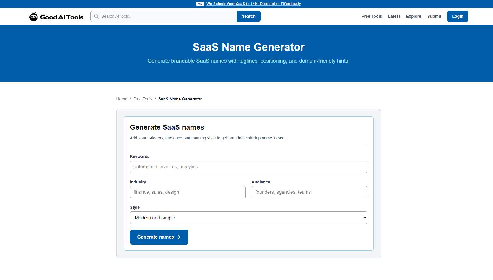 SaaS Name Generator