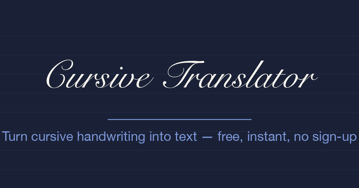 Cursive Translator
