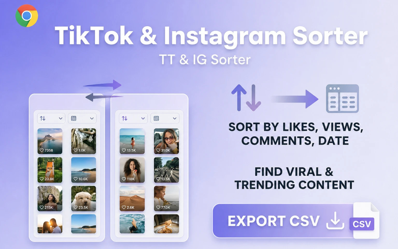 Sort Feed Chrome Extension - TikTok and