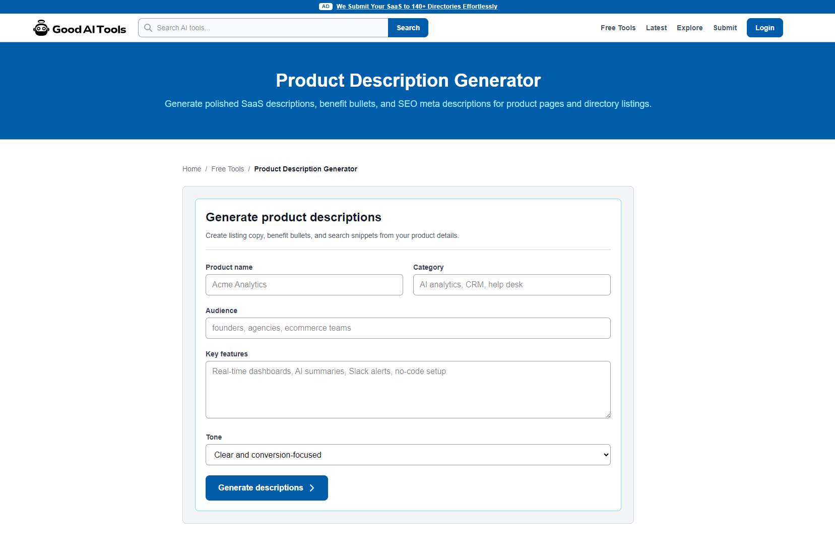 Product Description Generator