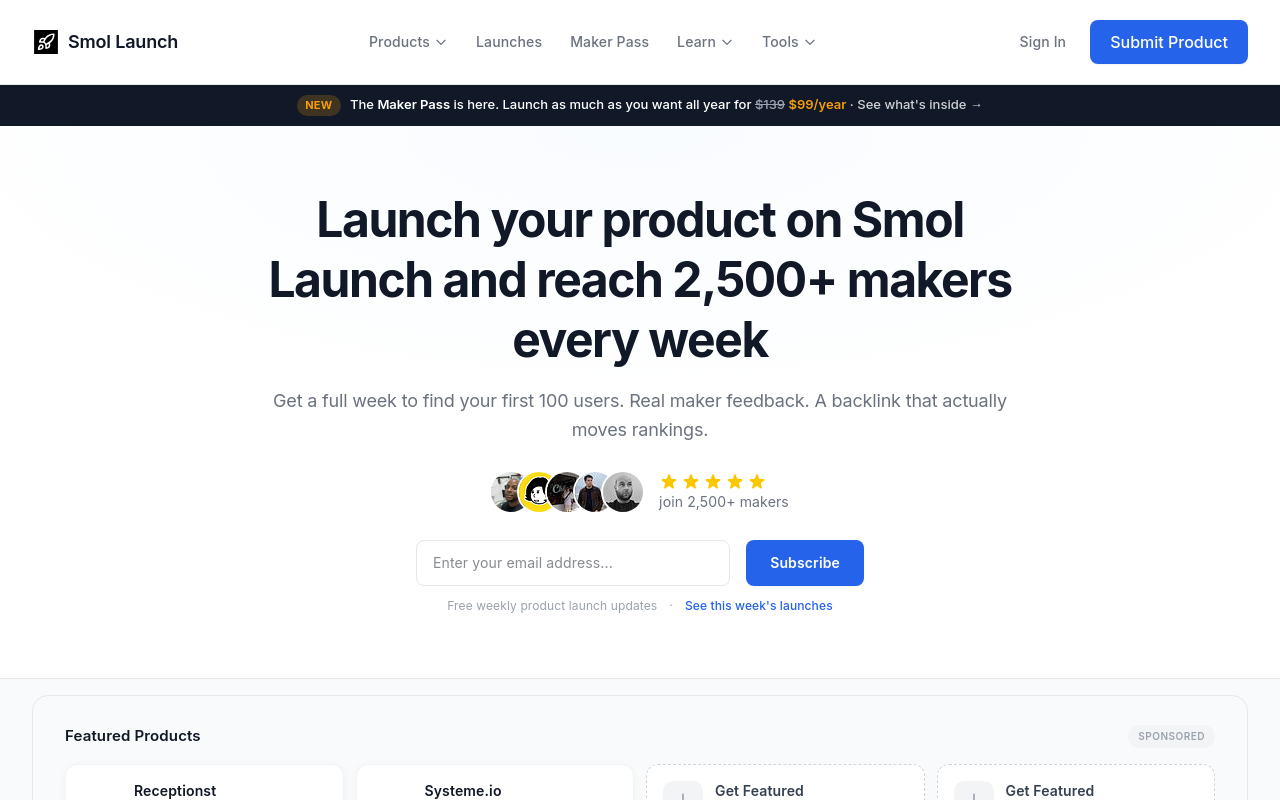 Smol Launch | Launch Your Product Weekly