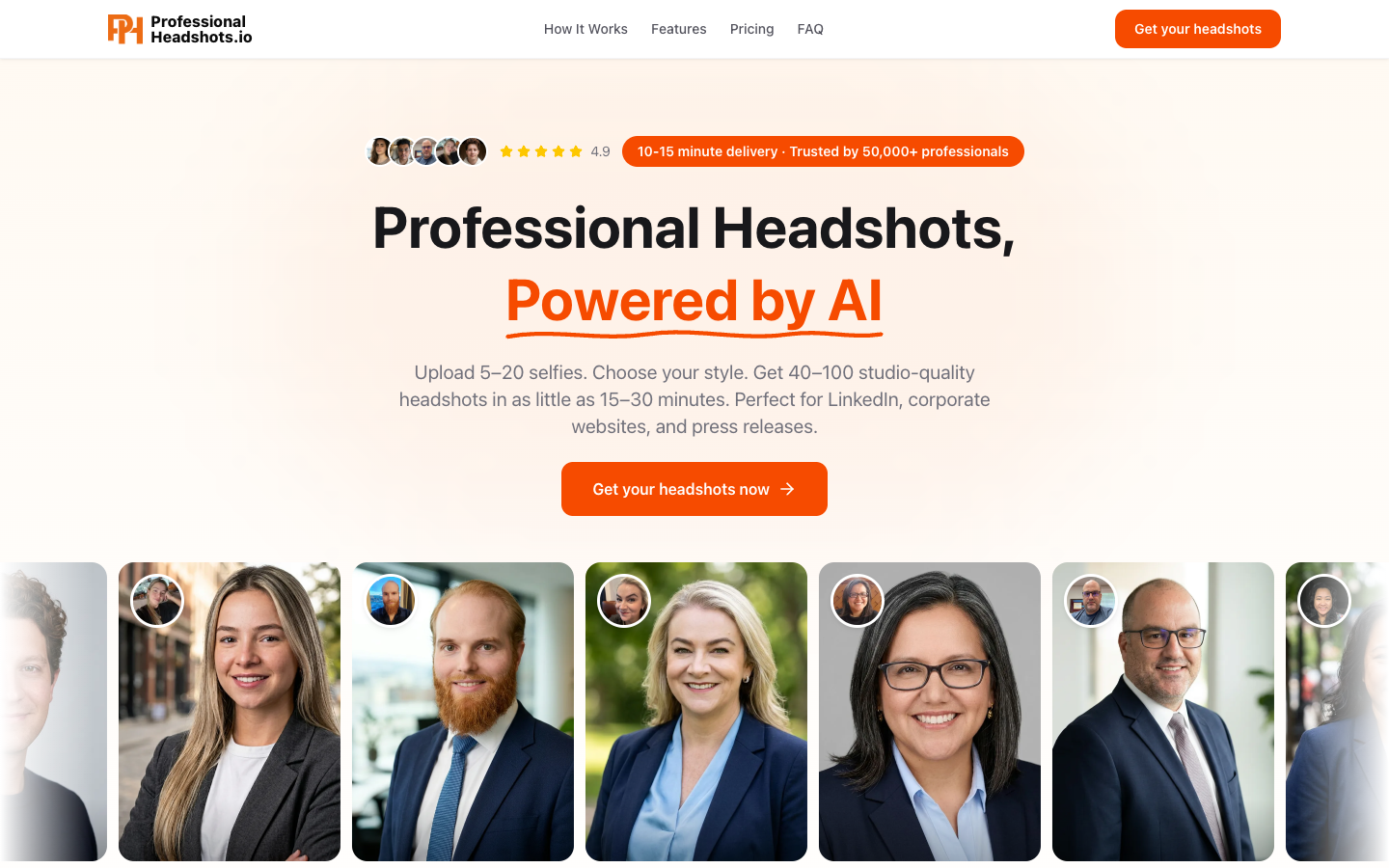 ProfessionalHeadshot.io AI Portraits